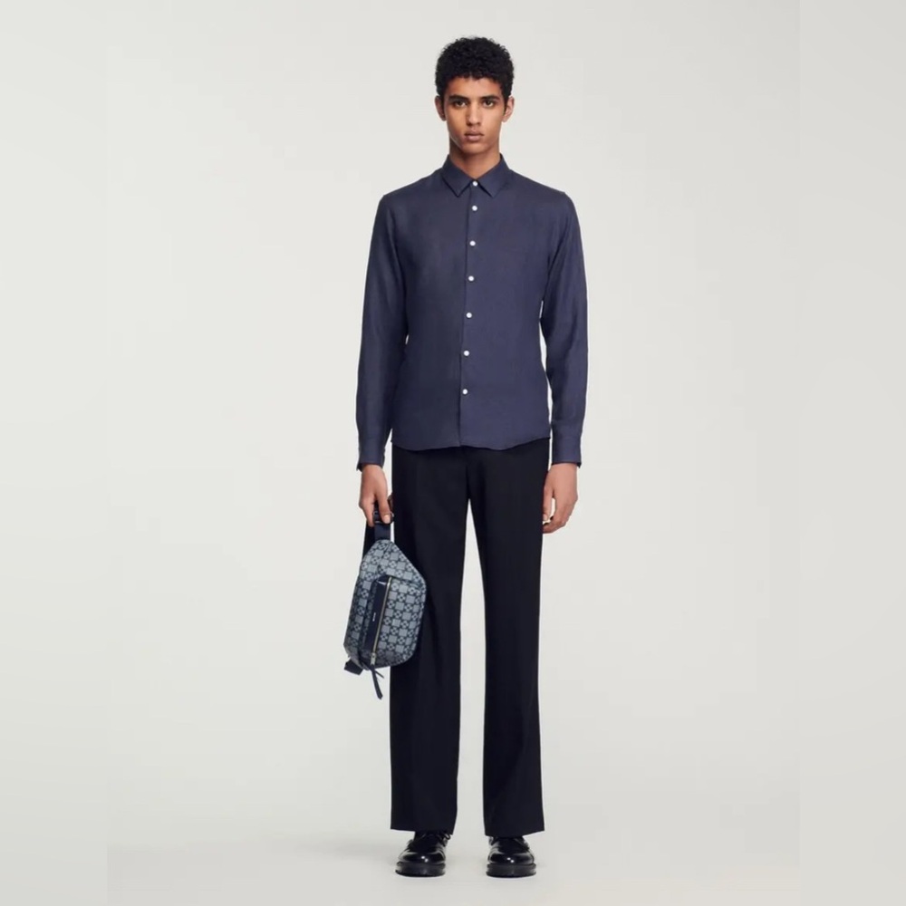 SANDRO Square Cross Monogram Belt Bag - Picture 3 of 6